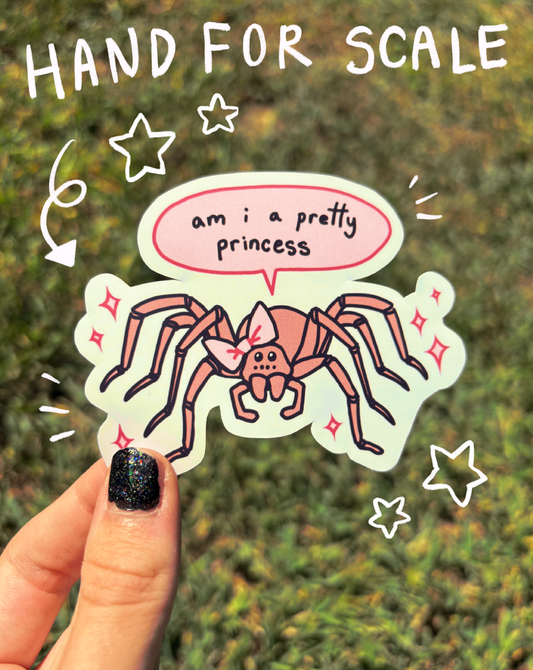 Pretty Princess Spider Sticker (Waterproof)