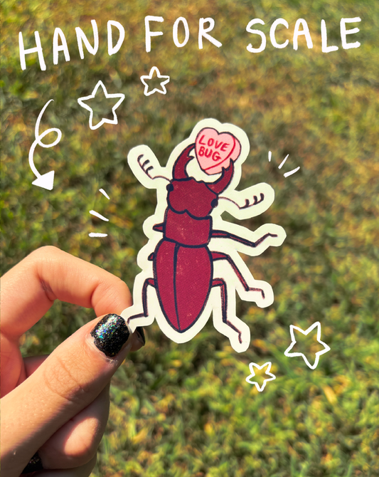 Lovebug Stag Beetle Sticker (Waterproof)