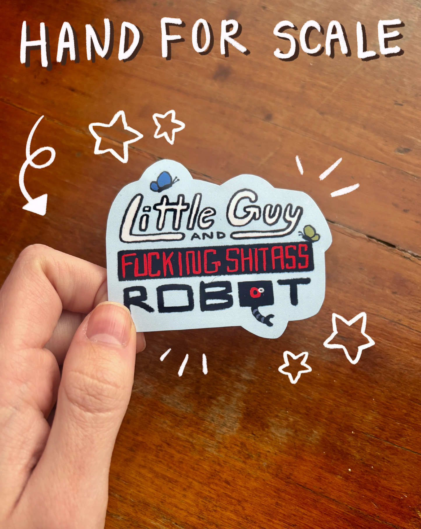 Little Guy and Fucking Shitass Robot LOGO Sticker (Waterproof)