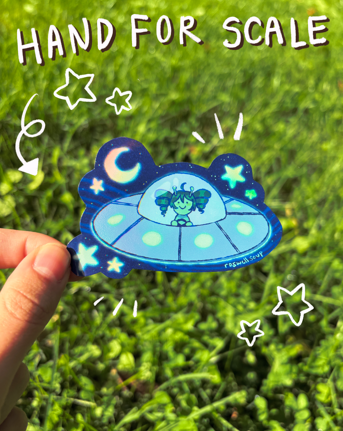 UFO Alien Teto Sticker (Holographic)