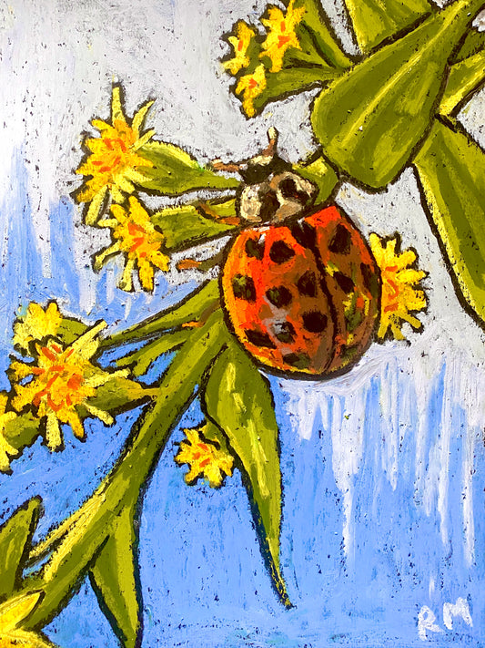 Ladybug Oil Pastel Print