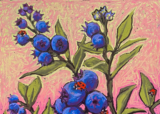 Blueberries & Ladybugs Print