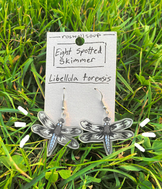 Eight-Spotted Skimmer Dragonfly Earrings