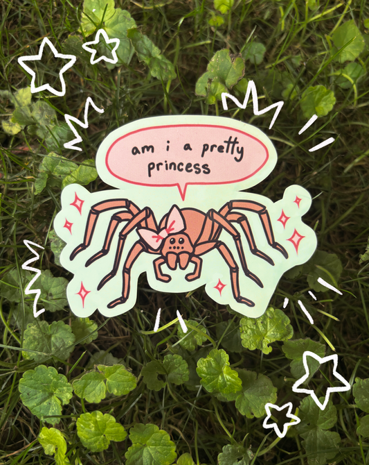 Pretty Princess Spider Sticker (Waterproof)
